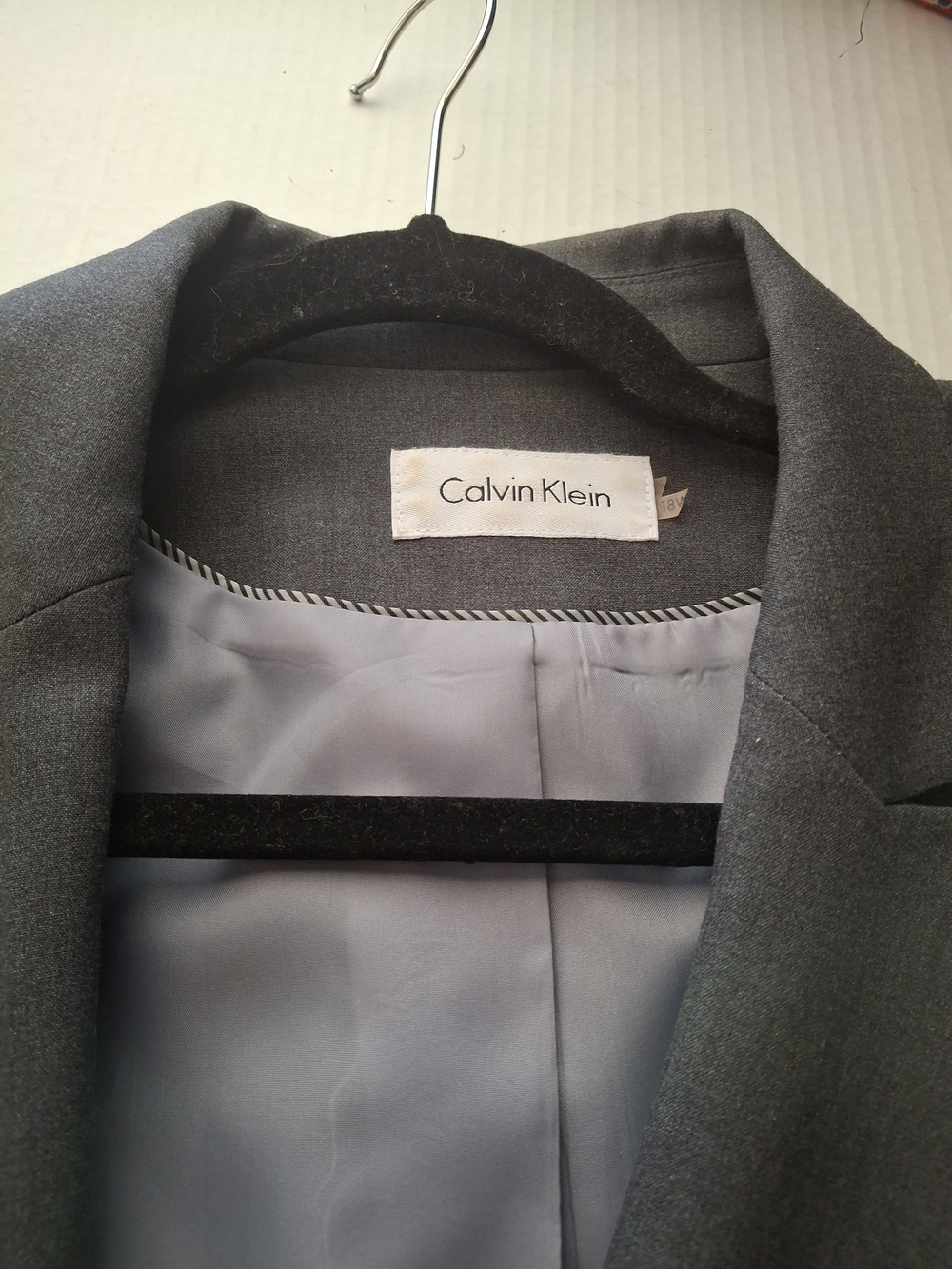 Calvin Klein Womens Gray Blazer - Pants Set Classic Tailored Fit